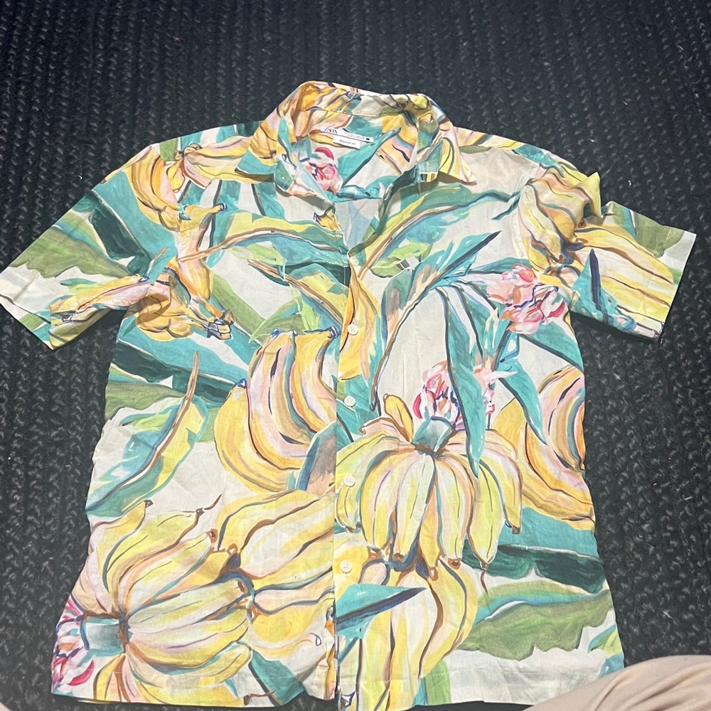 Tropical Print Short Sleeve Shirt